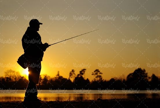منظره غروب آفتاب ماهیگیری