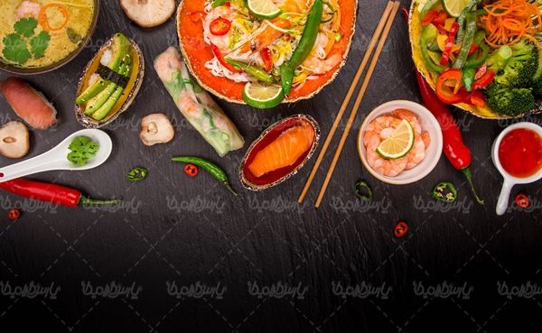 مواد غذایی سبزیجات سالاد ماهی