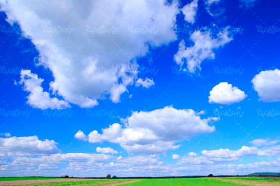 منظره چشم انداز بهار آسمان آبی