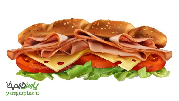 تصویر دوربری شده ساندویچ کالباس