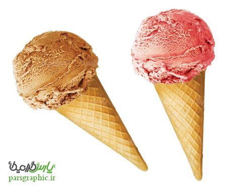 تصویر دوربری شده بستنی قیفی