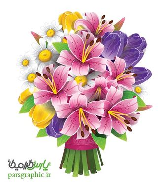 تصویر دوربری دسته گل