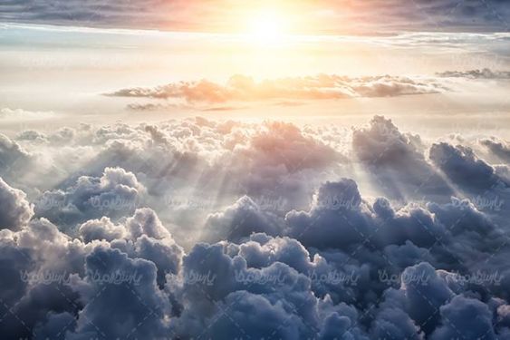 منظره بالای ابرها چشم انداز انبوه ابر منظره طلوع خورشید