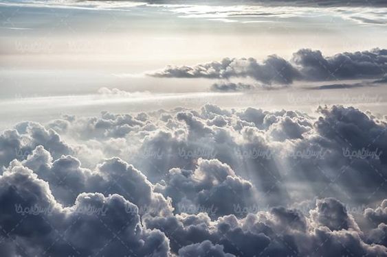 منظره بالای ابرها چشم انداز انبوه ابر توده های ابر 1