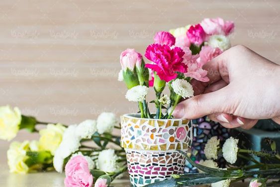 گل گلدان گل مصنوعی گلفروشی دسته گل گلدان تزئینی5