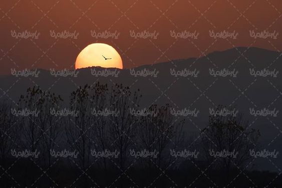 منظره  چشم انداز طبیعت غروب خورشید کوه