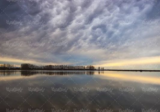 منظره  چشم انداز طبیعت غروب خورشید دریاچه5