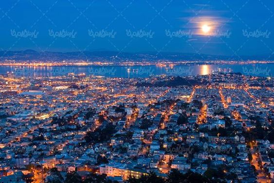 منظره شهر چشم انداز شهر رودخانه برج منظره شهر در شب1