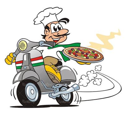 تحویل پیتزا پیک موتوری جعبه پیتزا فست فود رستوران1