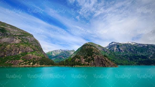 دریا کوه منظره طبیعت چشم انداز آسمان آبی دریاچه آبی