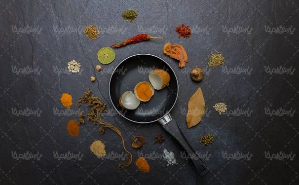 ادویه جات عطاری ظرف سفالی ادویه  فروشی  تابه پوست تخم مرغ