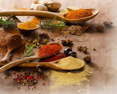 عطاری خشکبار   ظروف ادویه قاشق چوبی  زنجبیل  فلفل قرمز خشک شده6