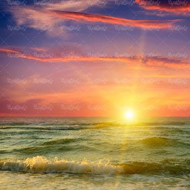 دریا نور خورشید منظره چشم انداز آسمان آبی غروب خورشید