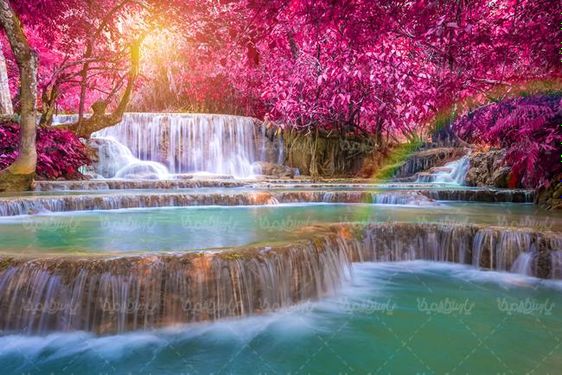 آبشار منظره طبیعت چشم انداز پاییز آب