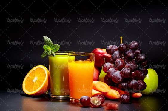 آبمیوه آب میوه طبیعی لیوان آبمیوه آب هویج پرتقال انگور قرمز