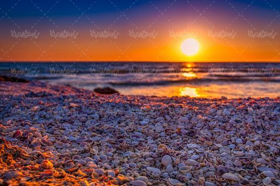 منظره غروب خورشید دریا ساحل چشم انداز غروب آفتاب5