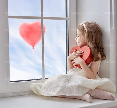 بادکنک قلبی آتلیه عکاسی دختر بچه کادو
