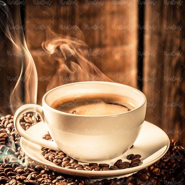 فنجان قهوه دانه های قهوه کافی شاپ