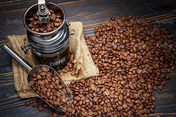 قهوه فرآوری شده دانه های قهوه آسیاب قهوه