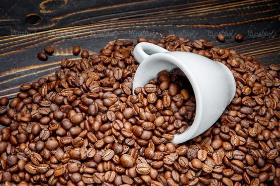 قهوه فرآوری شده دانه های قهوه فنجان قهوه