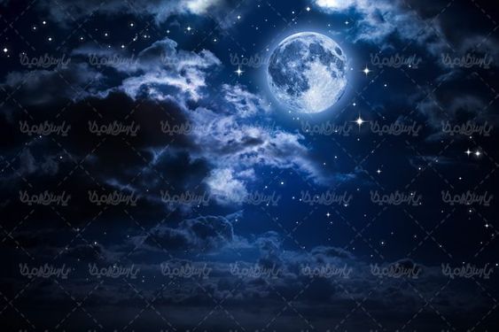 منظره شب چشم انداز ماه در تصویر کره ماه از زمین