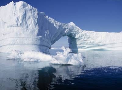 منظره اقیانوس قطب شمال یخ