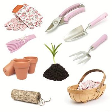 ابزار باغبانی گلخانه گلدان دستکش بیلچه