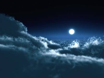 آسمان شب ستاره ابر ماه