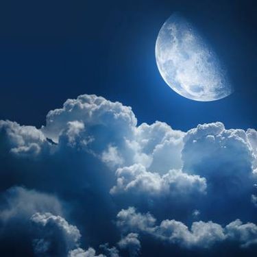 ابر آسمان ماه شب