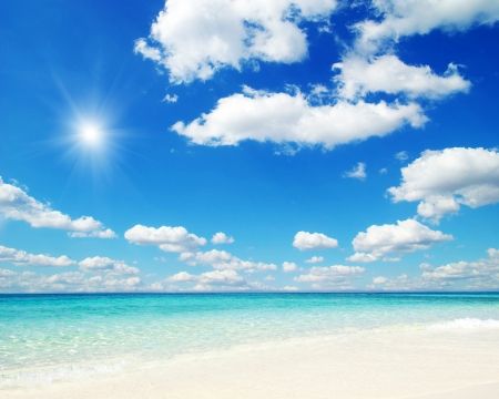 منظره بسیار زیبا دریا خورشید ساحل