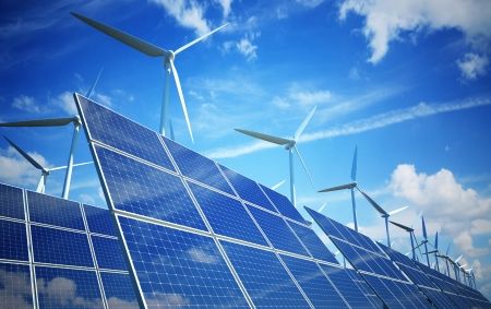 انرژی صفحه های خورشیدی توربین بادی