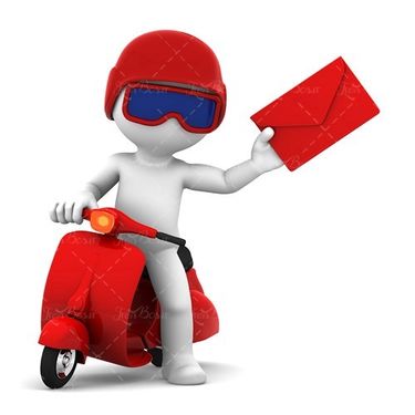 آدمک پستچی پاکت نامه قرمز رنگ 