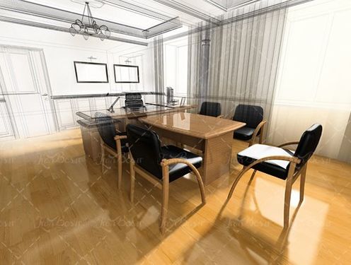 کف پوش پارکت طراحی داخلی دفتر
