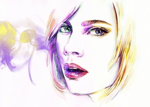 نقاشی چهره زنانه آرایشگاه زنانه 