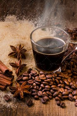 دانه قهوه استکان شیشه ای 