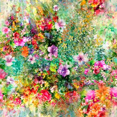 نقاشی گل بهاری منظره طبیعت 