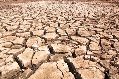 زمین ترک خورده بیابان خشک صحرا 