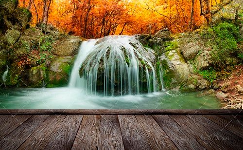 پاییز رودخانه آبشار منظره طبیعت 