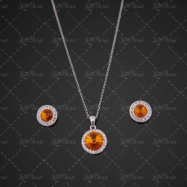 سرویس طلا با نگین برلیان جواهرات