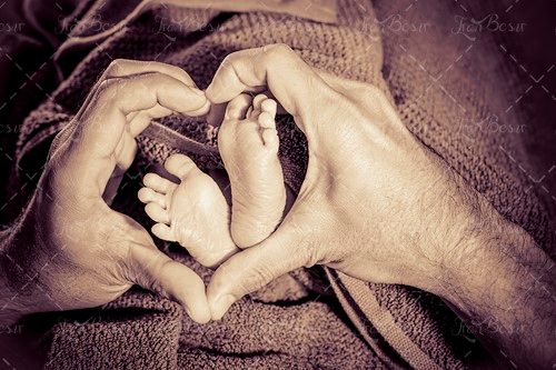 دستان پدر پاهای نوزاد کودک بچه1