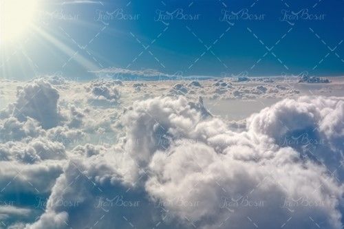 منظره بالای ابرها چشم انداز خورشید 