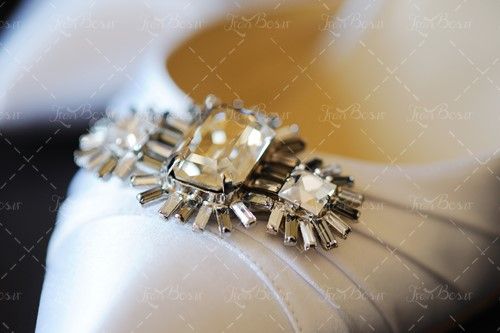 کفش سفید کفش عروس کفش نگینی 
