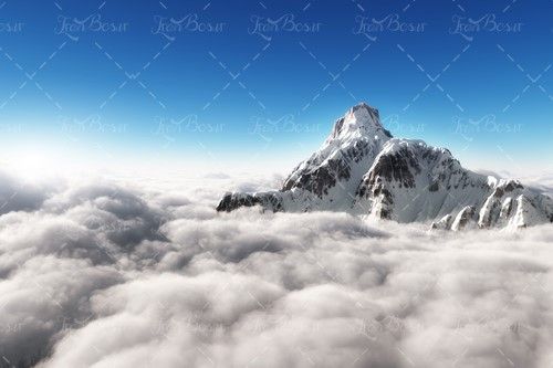 کوه کوهستان برف زمستان منظره ابر
