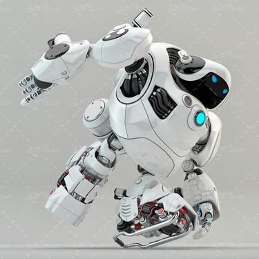 ربات آدم آهنی در حال دویدن رباتیک 