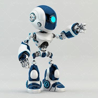 ربات سفید سرمه ای رباتیک تکنولوژی 