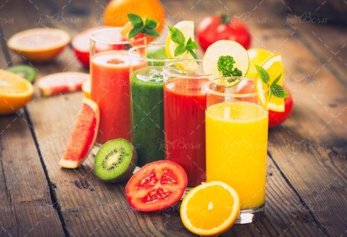 آبمیوه طبیعی آب کیوی آب گوجه 