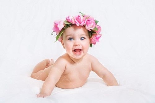آتلیه کودک بچه تاج گل طبیعی نوزاد 