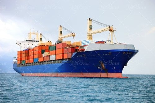 دریا ترانزیت دریایی ناو باری آبی رنگ 