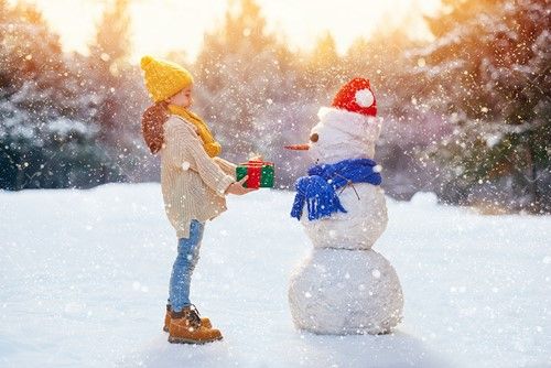 جعبه کادو  آدم برفی کودک بچه  