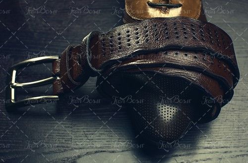 کفش و کمربند چرمی قهوه ای 